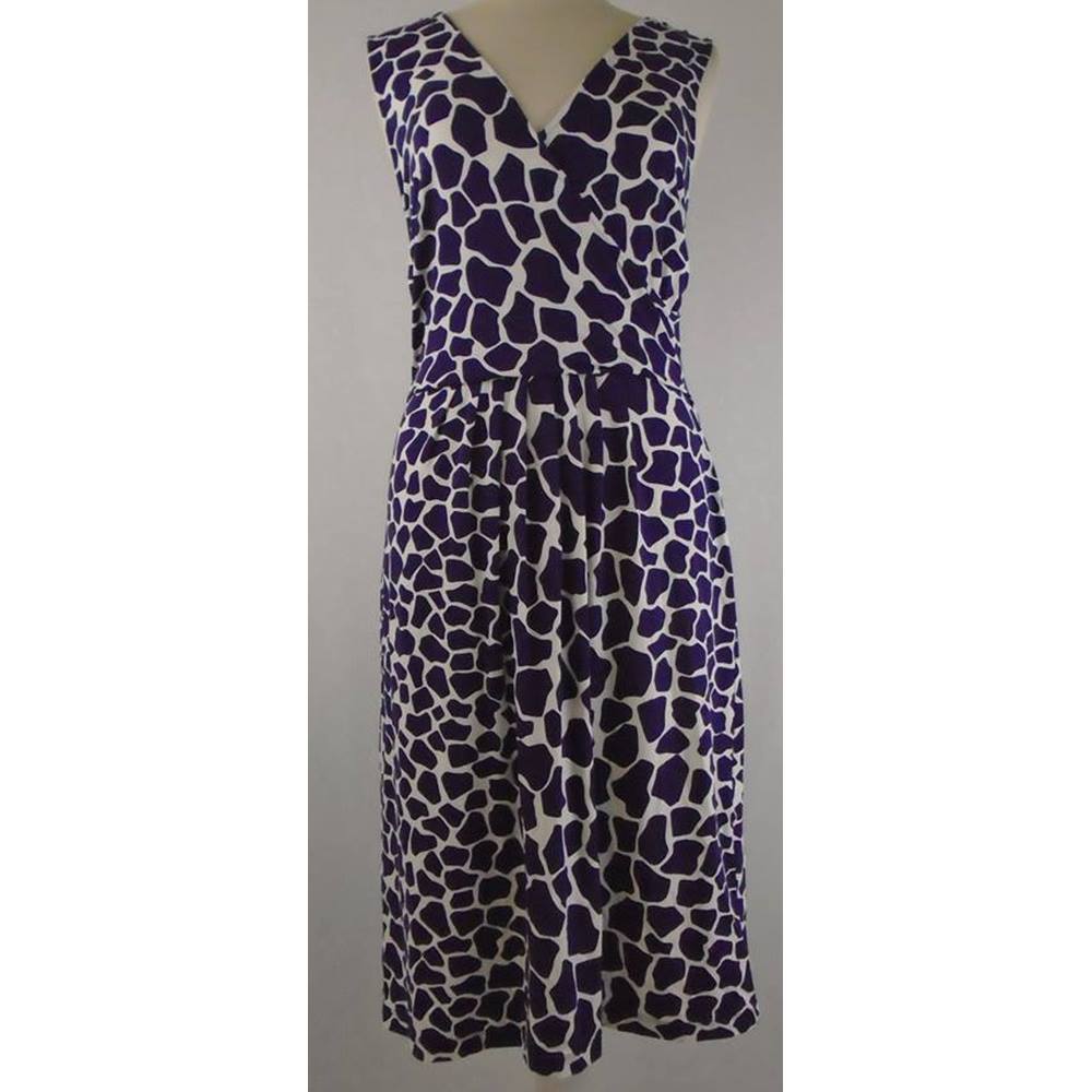 Purple Leopard Print Knee Length Dress